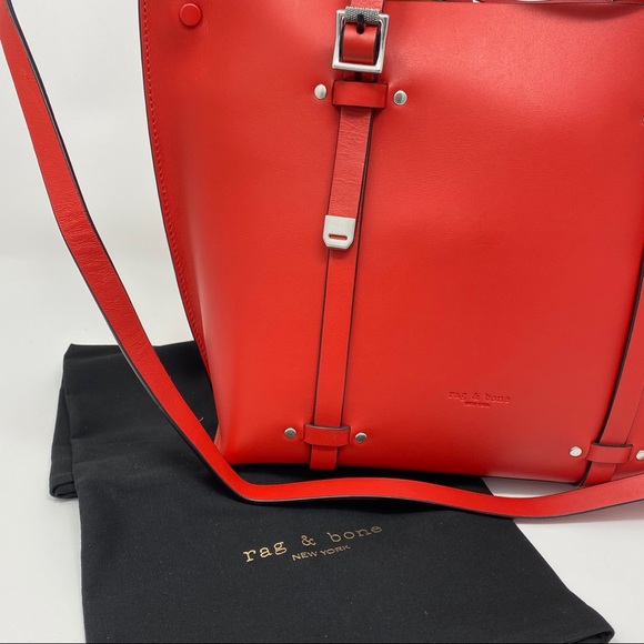 Rag & Bone red field tote and crossbody bag - Picture 11 of 12